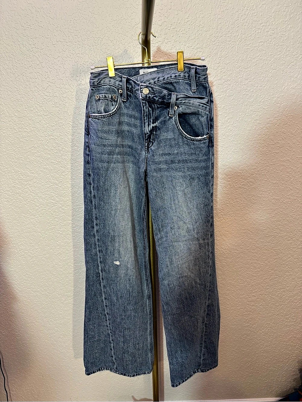 Pistola Double Waistband Crossover Straight Leg Jeans Blue (B3)